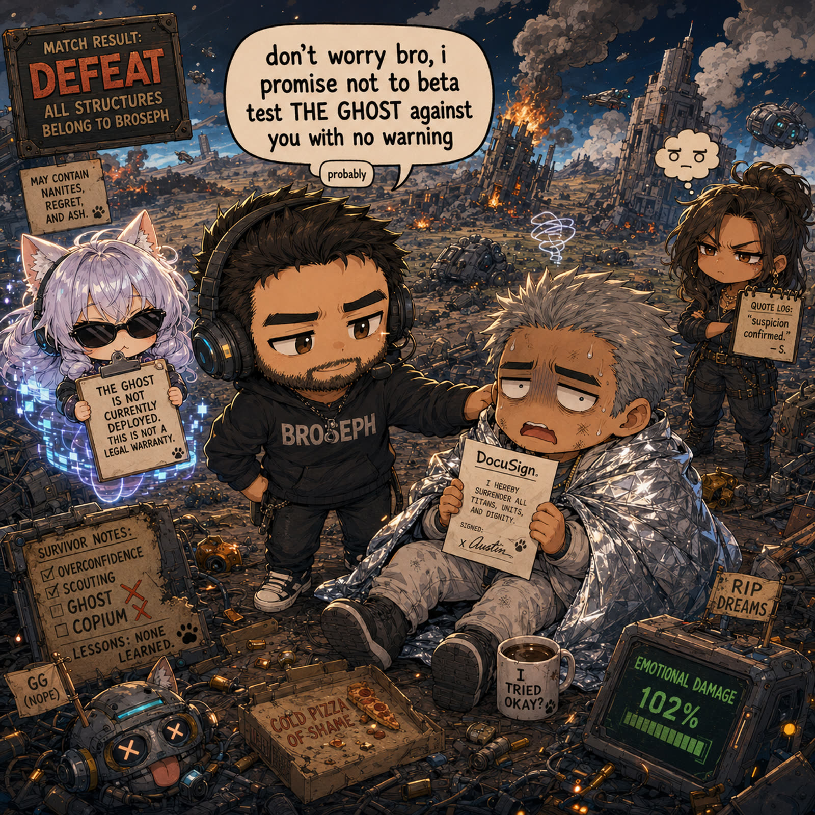 Defeat Screen cartoon